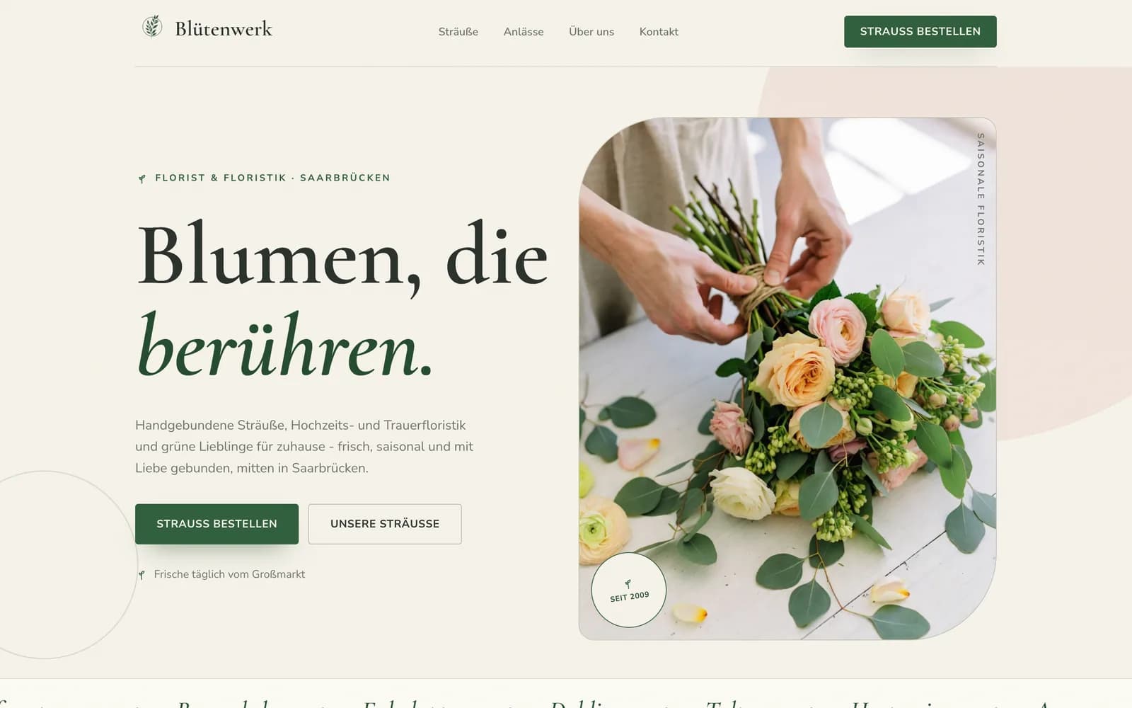Vorschau der Demo-Website Blütenwerk